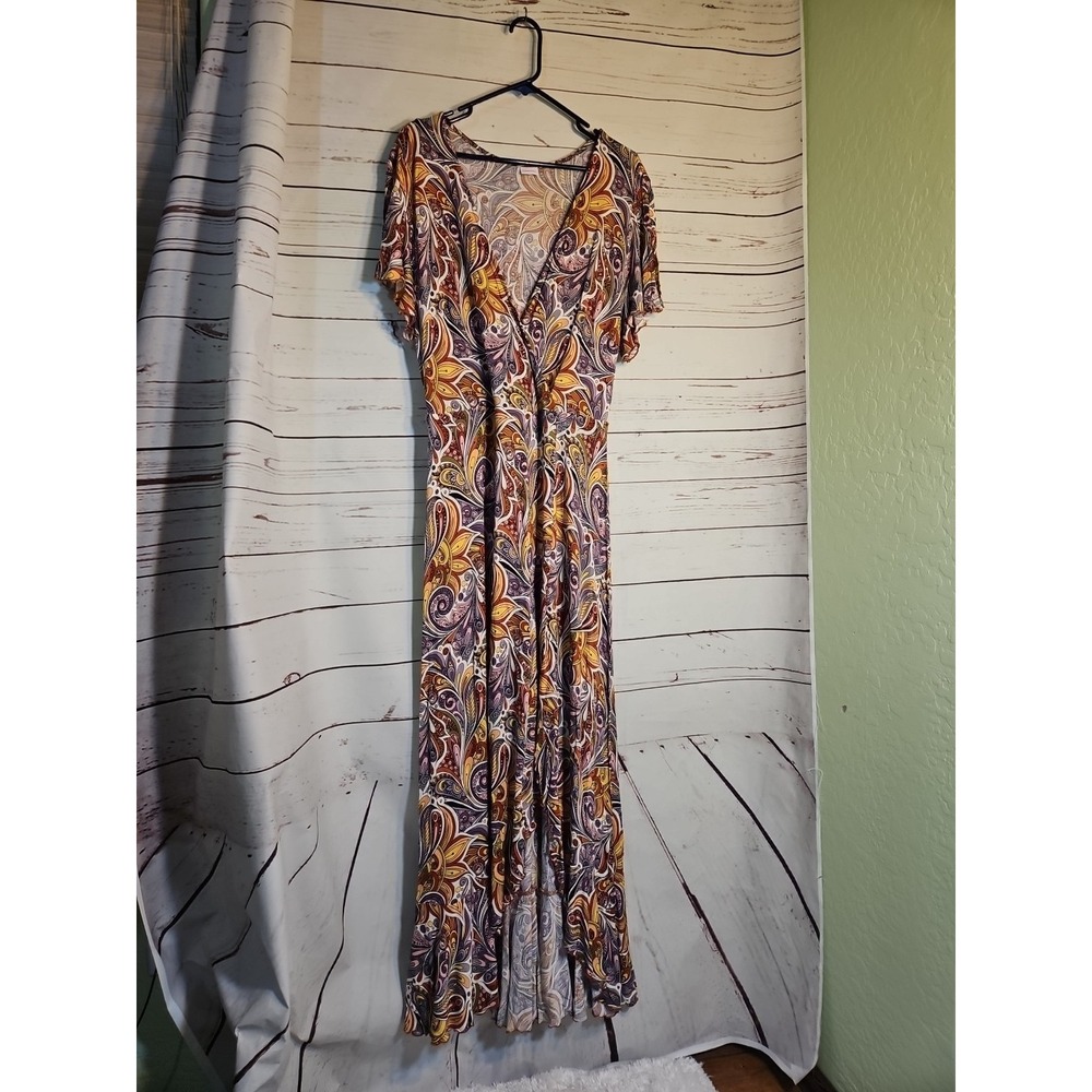 Lascana Women's Printed Slide Slit,‎ Maxi Dress